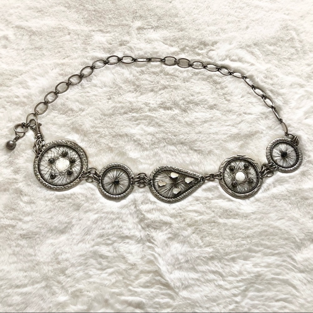 CHICO’S DREAMCATCHER Metal Chain Belt W/ Rhinestones Cowgirl Boho Artsy Hippie - Picture 8 of 8